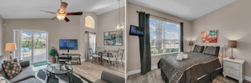 Solana home, living area and additional bedroom