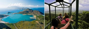 St Kitts and Aerial Tram in St Lucia