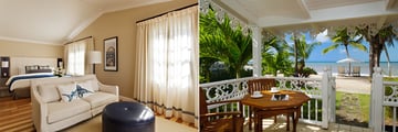 Beachfront cottage with terrace area