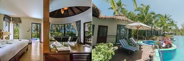 Villa with a jacuzzi and swim out pool access