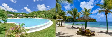 The pool and beach at The Inn at English Harbour