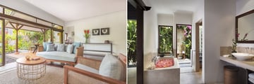 One Bedroom Garden Villa, living room and ensuite