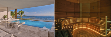 Infinity pool and sauna at The St. Regis Spa