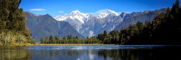 Lakeside view of Franz Josef Glacier
