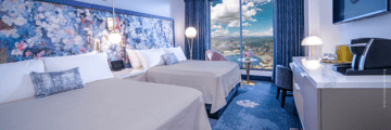 Double Queen room with theme park view
