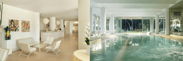 Hotel lobby and indoor pool