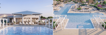 Clubhouse and pool at the Villatel Orlando Resort