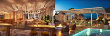 The Living Room Bar and Rooftop Bar in W Punta Cana - rendered images