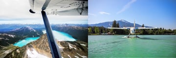 A birdseye view of Garibaldi Lake and landing on Green Lake Whistler