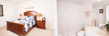 Windsor Hills home, master bedroom and bathroom