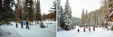 Enjoy biking or hiking through the winter wonderland of Banff National Park
