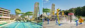 Waterslides and kids play area