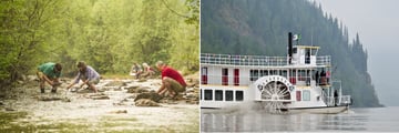 Panning for Gold; Klondike Spirit Boat, paddlewheeler, Yukon River, Dawson City