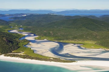 Aerial view of Whitehaven, Great Barrier Reef