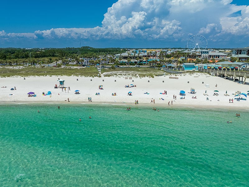aerial view of Panama City beach