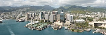 An aerial view of Honolulu