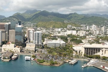 An aerial view of Honolulu
