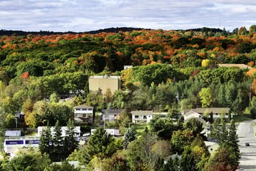 Aerial view of Huntsville, Muskoka