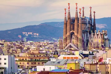 Aerial view of Barcelona, Spain