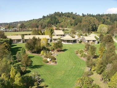 Aerial view of Abel Tasman Marahau Lodge