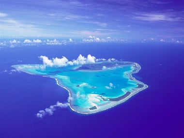 Aerial view of Aitutaki