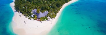 An aerial view of Denis Island