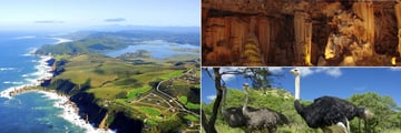 Aerial view of Knysna Garden Route, the Congo Caves & South African Ostriches 