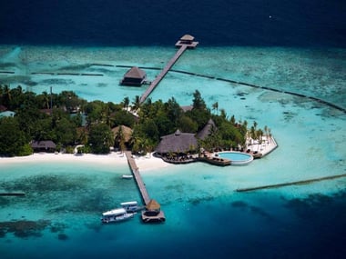 Aerial view of Komandoo Island Resort