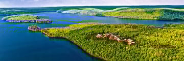 Aerial view of Lake Sacacomie, Quebec