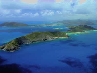 Aerial view of Scrub Island
