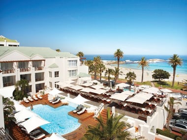 Aerial view of the pool at The Bay Hotel