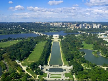 Aerial view of Washington D.C.