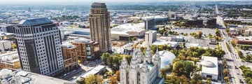 An aerial view of Salt Lake City