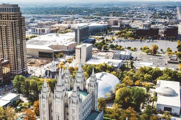 An aerial view of Salt Lake City