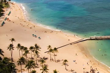 Aerial view of Waikiki Beach