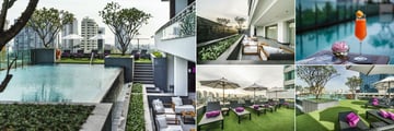 Akyra Thonglor Bangkok, (clockwise from left): Otto Pool Bar, Lounge, Cocktail, Pool and Sunbeds