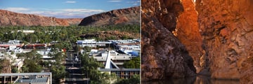 Alice Springs (left), and Northern Territory landscapes (right)