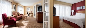 Executive Suite Living Area and Bedroom at Anaheim Marriott Suites 
