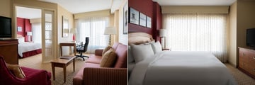 King Suite Living Area and Bedroom at Anaheim Marriott Suites 