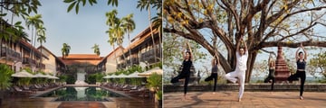 Main pool and yoga at Anantara Angkor Resort
