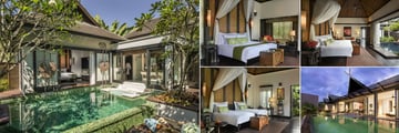 Anantara Mai Khao Phuket Villas, (clockwise from left): Sala Pool Villa, Pool Villa, Two Bedroom Connecting Double Pool Villa, Two Bedroom Pool Pavilion Villa and Two Bedroom Family Pool Villa