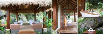 Anantara Maia Seychelles Villas, Spa Couples Treatment Pavilion, Shower, Frangipani Bath and Yoga