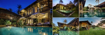 Anantara Mui Ne, (clockwise from left): Two Bedroom Duplex Pool Villa, One Bedroom Pool Villa, Two Bedroom Residence Pool Villa, Beachfront Pool Villa Exterior and Beachfront Pool Villa Pool