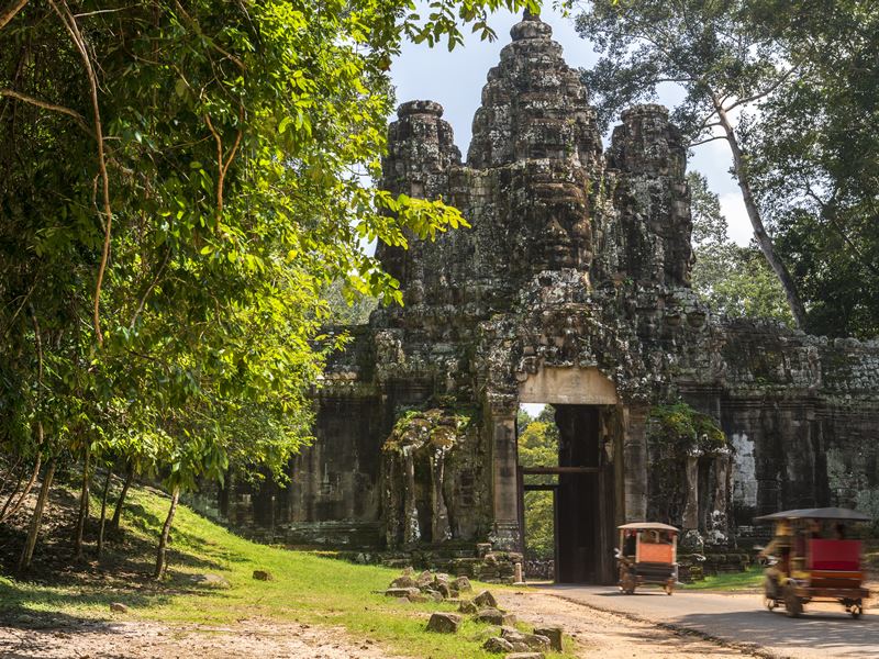 Ancient gate leading to Angkor Thom