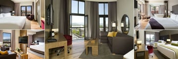 Andaz Napa, (clockwise from top left): King Room, Tower Suite Living Room, Suite Bedroom, Large King Room and Deluxe Room