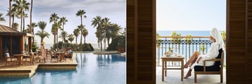The pool bar and balcony views at Annabelle