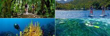 Anse Chastanet, Jungle Cycling, Standup Paddle, Snorkeling and Scuba Diving