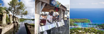 Antigua, Nelson's Dockyard, Steel Pan band at Shirly Heights, English Harbours