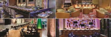 Aria Resort & Casino, (clockwise from top left): Gem Bar, Baccarat Bar, Lobby Bar and Cafe