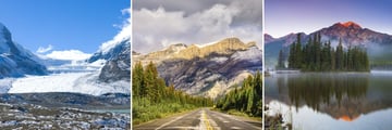 Athabasca Glacier, Scenic Mountain Roadscapes & Pyramid Lake in Jasper